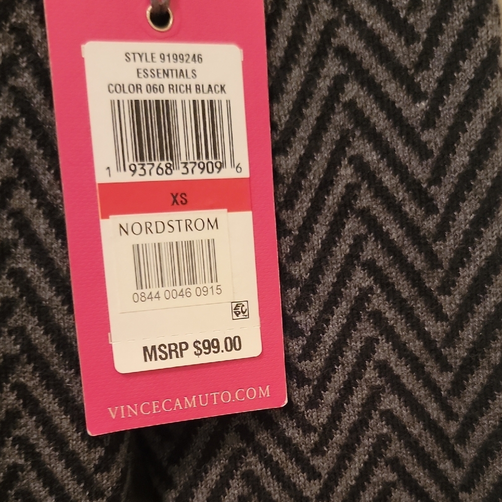 Vince Camuto Black and Gray Zigzag Cardigan - Picture 4 of 6